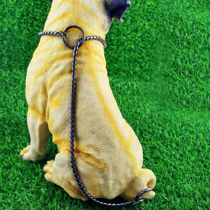 Umysky Dog P Snake Chain Chrome Plated Metal Dog Training Choke/Collar-Fully Guaranteed Against Rust Tarnish or Breakage-Recommended for Professional Training (Black, 5mm * 26") - Image 5